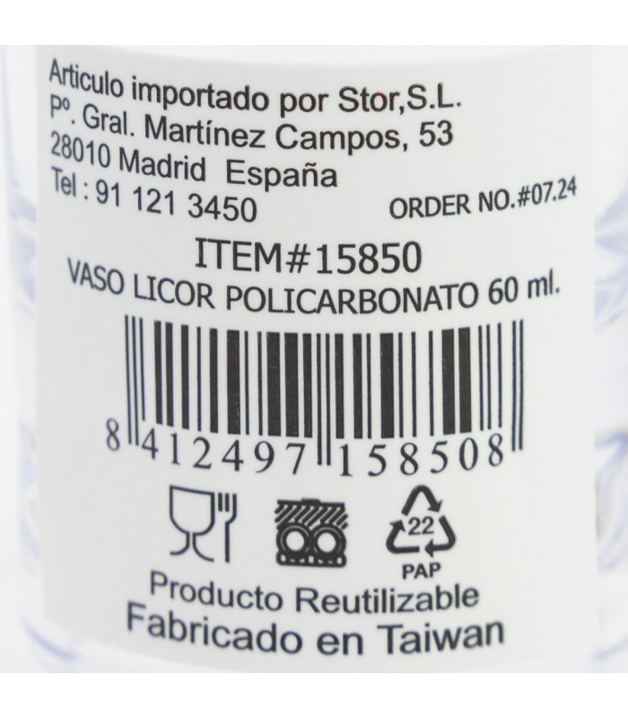 LIQUOR TUMBLER PC 60 ML