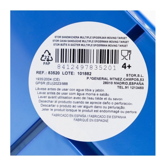 SET 2 PCS SET 2 PCS (ADVENTURE BOTTLE AND MULTI COMPARTMENT SANDWICH BOX) SPIDERMAN