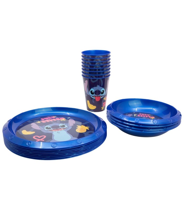 SET PARTY 20 PCS (PLATE, BOWL AND TUMBLER) STITCH