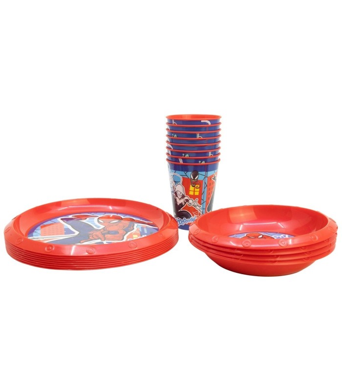 SET PARTY 20 PCS (PLATE, BOWL AND TUMBLER) SPIDERMAN