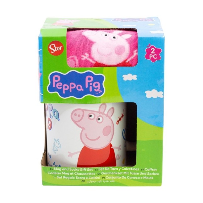 SOCKS AND CERAMIC MUG 11 OZ SET PEPPA PIG