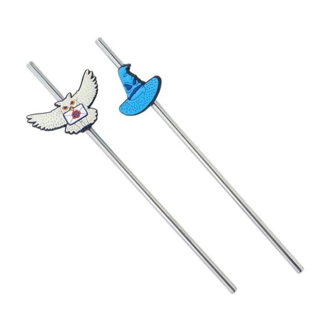 3D TWIN STAINLESS STEEL STRAW SET HARRY POTTER MAGIC & MAYHEM