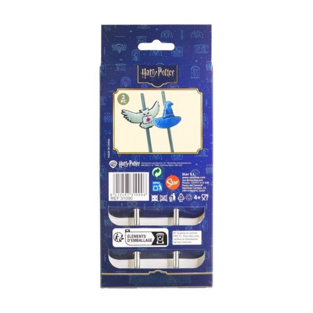 3D TWIN STAINLESS STEEL STRAW SET HARRY POTTER MAGIC & MAYHEM