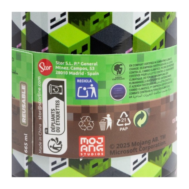 GLAM INSULATED STAINLESS STEEL BOTTLE 665 ML MINECRAFT ICONICMONO