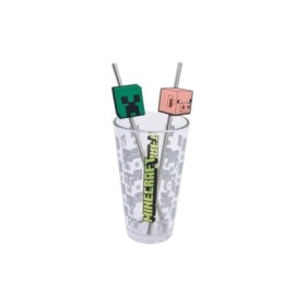 GLASS & TWIN STRAW SET 480 ML MINECRAFT ICONICMONO