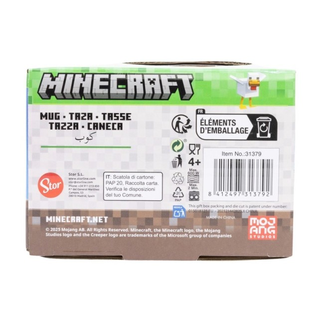 CERAMIC BREAKFAST MUG 14 OZ IN GIFT BOX MINECRAFT ICONICMONO