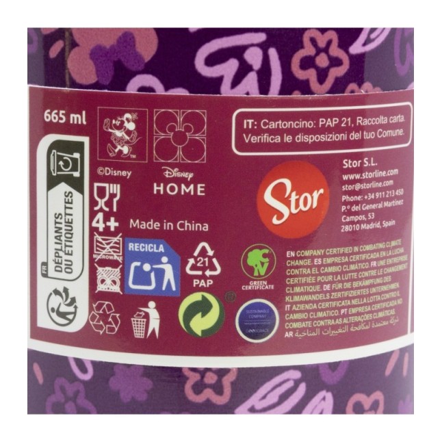 GLAM INSULATED STAINLESS STEEL BOTTLE 665 ML MINNIE MOUSE CHERRYLICIOUS