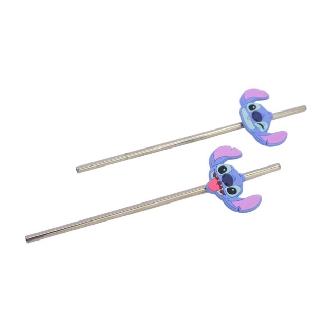 3D TWIN STAINLESS STEEL STRAW SET STITCH ALOHA