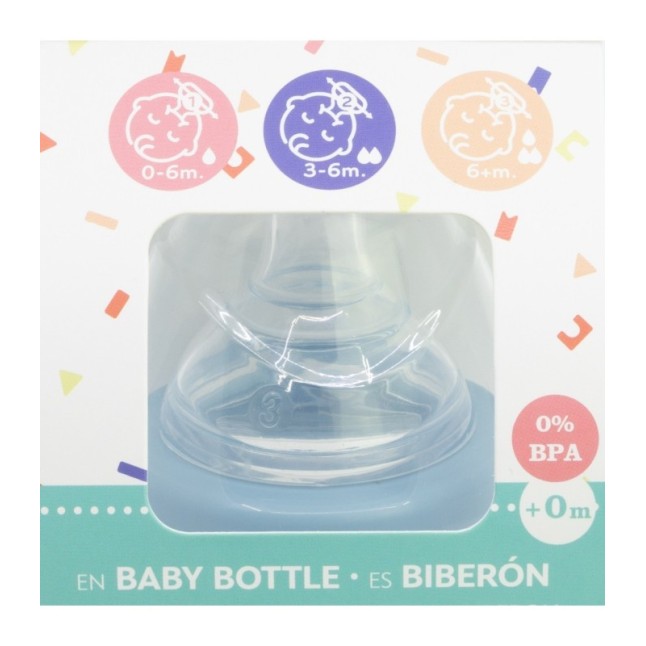 BABY 5 OZ WIDENECK BOTTLE SILICONE TEAT 3 POSITIONS MICKEY MOUSE FULL OF SMILES