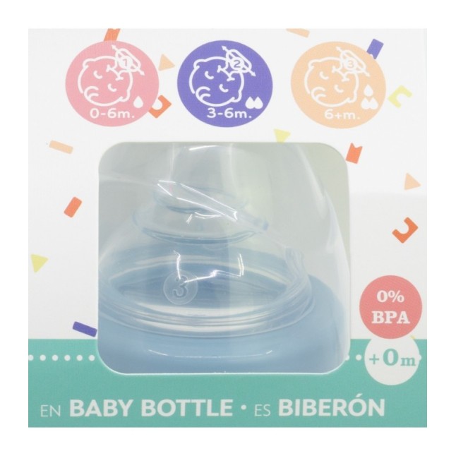 BABY 8 OZ WIDENECK BOTTLE SILICONE TEAT 3 POSITIONS MICKEY MOUSE FULL OF SMILES