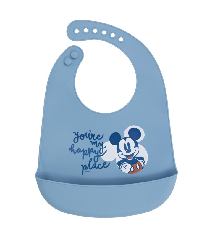 TODDLER SILICONE BIB MICKEY MOUSE FULL OF SMILES