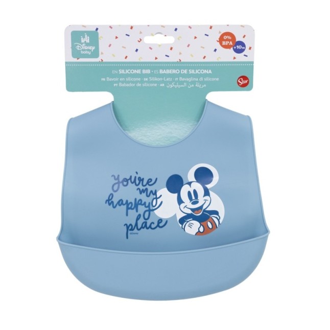 TODDLER SILICONE BIB MICKEY MOUSE FULL OF SMILES