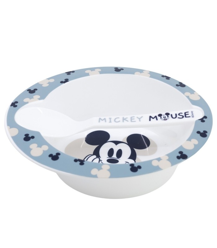 TODDLER 2 PCS MICRO SET (MICRO BOWL & MICRO PP SPOON TODDLER) MICKEY MOUSE FULL OF SMILES