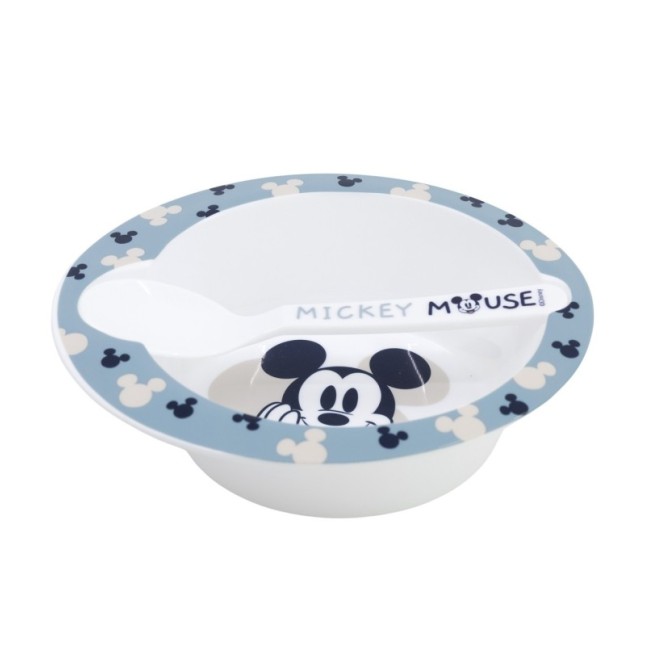 TODDLER 2 PCS MICRO SET (MICRO BOWL & MICRO PP SPOON TODDLER) MICKEY MOUSE FULL OF SMILES