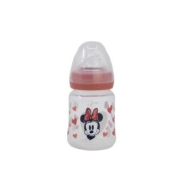 BABY 5 OZ WIDENECK BOTTLE SILICONE TEAT 3 POSITIONS MINNIE MOUSE HEART FULL