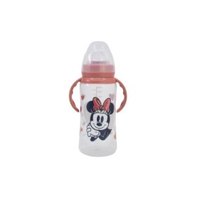 BABY 12 OZ WIDENECK BOTTLE SILICONE TEAT 3 POSITIONS WITH HANDLES MINNIE MOUSE HEART FULL