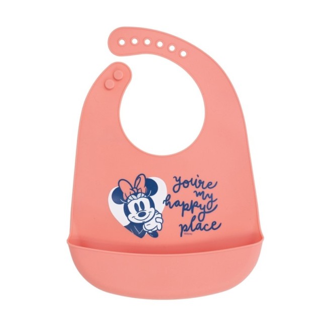 TODDLER SILICONE BIB MINNIE MOUSE HEART FULL
