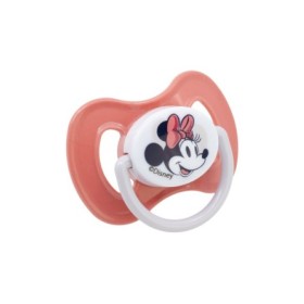 BABY 2 PCS SET SYMMETRICAL PACIFIER SILICONE +6 M WITH COVER MINNIE MOUSE HEART FULL