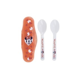 TODDLER 2 PCS PP SPOONS TRAVEL SET MINNIE MOUSE HEART FULL