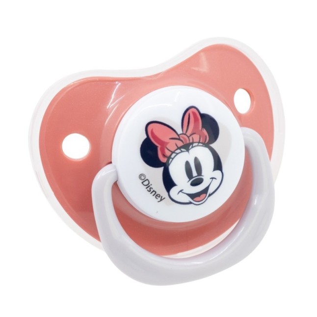 BABY 2 PCS SET ORTHODONTIC PACIFIER SILICONE 0-6 M WITH COVER MINNIE MOUSE HEART FULL