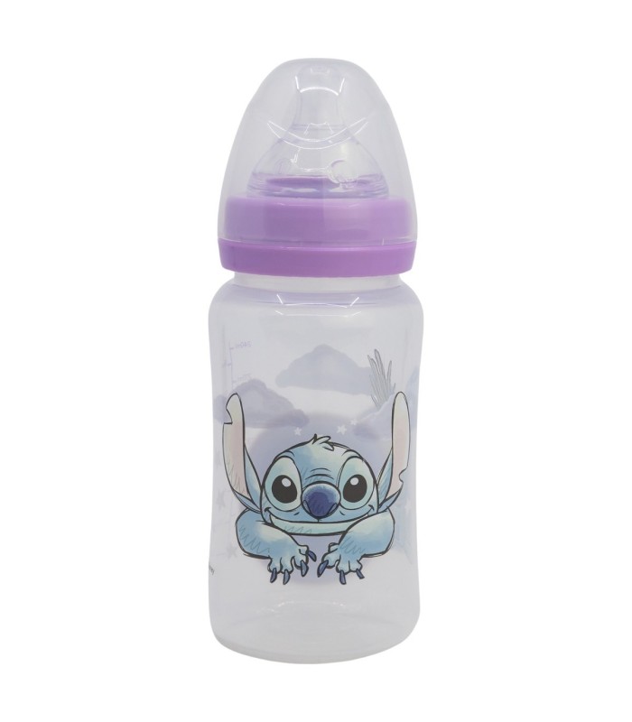 BABY 8 OZ WIDENECK BOTTLE SILICONE TEAT 3 POSITIONS STITCH CUDDLE ME