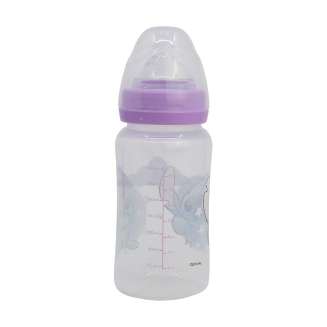 BABY 8 OZ WIDENECK BOTTLE SILICONE TEAT 3 POSITIONS STITCH CUDDLE ME