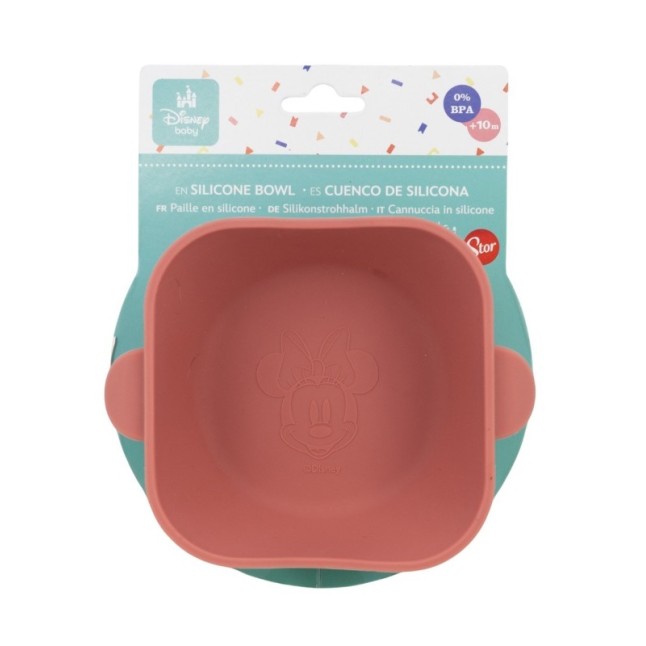 TODDLER SQUARE SILICONE BOWL SUCTION SYSTEM MINNIE MOUSE