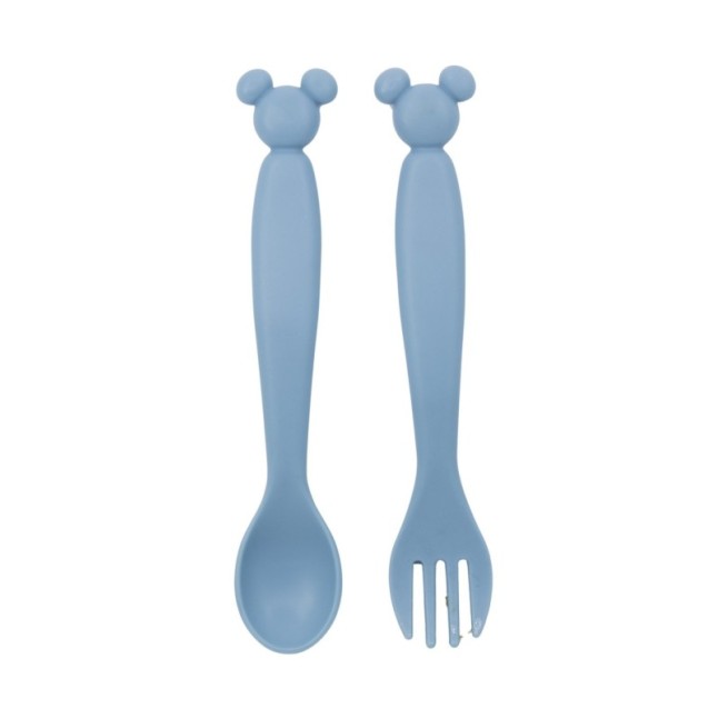 TODDLER 2 PCS CHARACTER SHAPED PP CUTLERY SET (SPOON AND FORK) MICKEY MOUSE