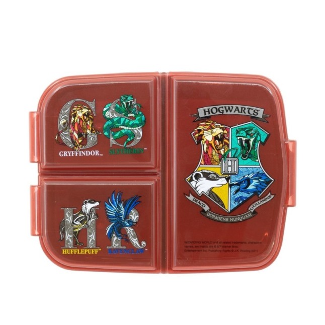 MULTI COMPARTMENT SANDWICH BOX HARRY POTTER SCHOOL SHIELDS