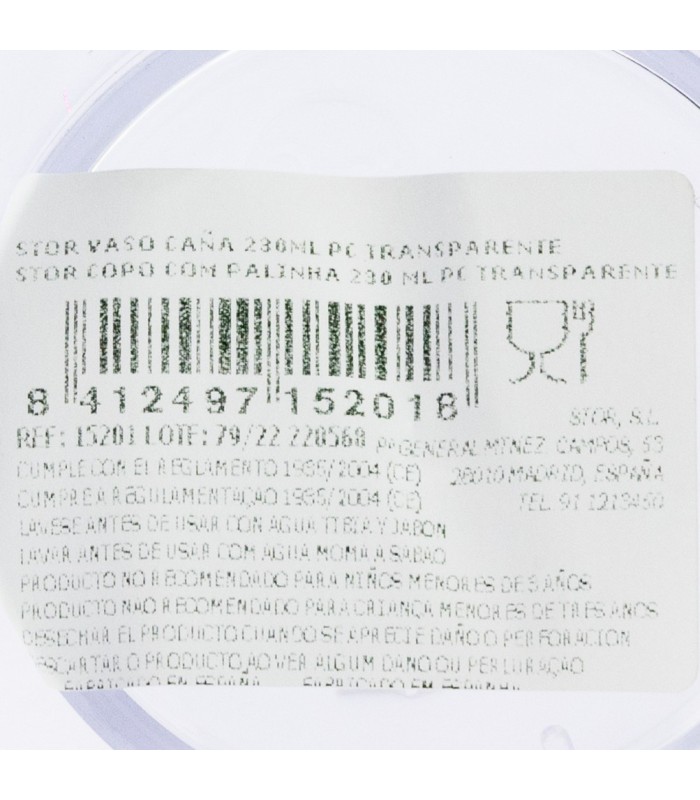 SMALL GLASS 23 CL TRANSPARENT POLYCARBONATE