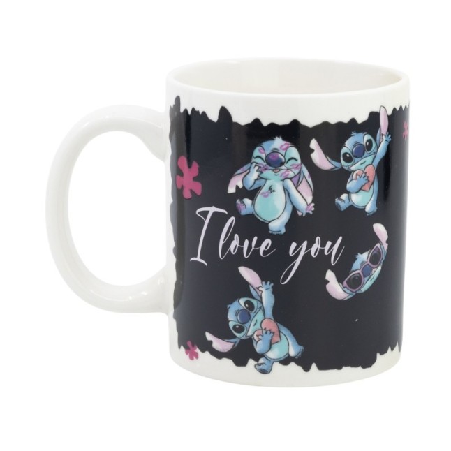 CERAMIC CHANGING COLOR MUG 11 OZ IN GIFT BOX STITCH & ANGEL  GTTR