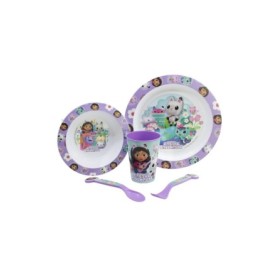 5 PCS  MCIRO SET (PLATE, BOWL, TUMBLER, CUTLERY) GABBY\'S DOLLHOUSE BAB