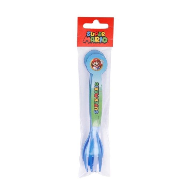 2 PCS PP CUTLERY (SPOON AND FORK) SET IN POLYBAG SUPER MARIO