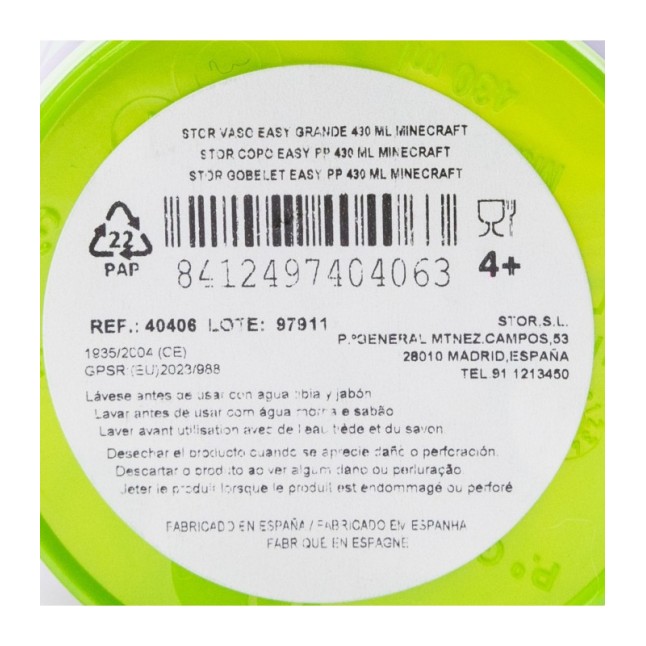 LARGE EASY PP TUMBLER 430 ML MINECRAFT