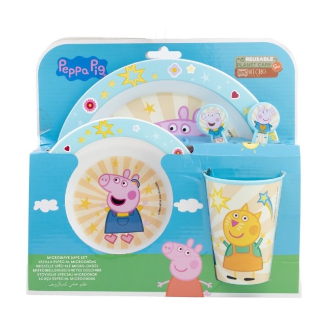 5 PCS  MCIRO SET (PLATE, BOWL, TUMBLER, CUTLERY) PEPPA CORE 2022