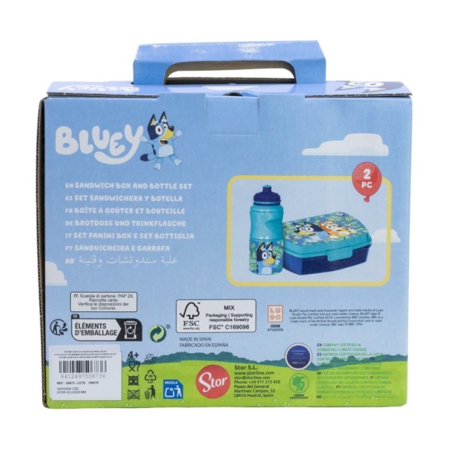 2 PCS BTS SET (SPORT BOTTLE AND SANDWICH BOX) IN GIFT BOX  BLUEY