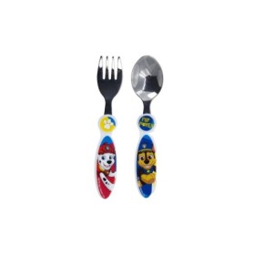 2 PCS ELLIPTICAL METALLIC CUTLERY SET PAW PATROL PUP POWER