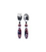 2 PCS ELLIPTICAL METALLIC CUTLERY SET SPIDERMAN ARACHNID GRID