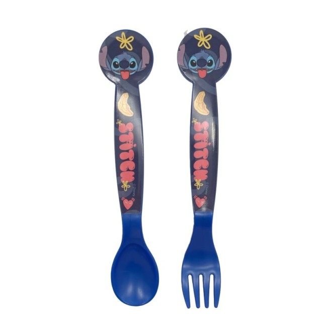 2 PCS PP CUTLERY (SPOON AND FORK) SET IN POLYBAG STITCH PALMS