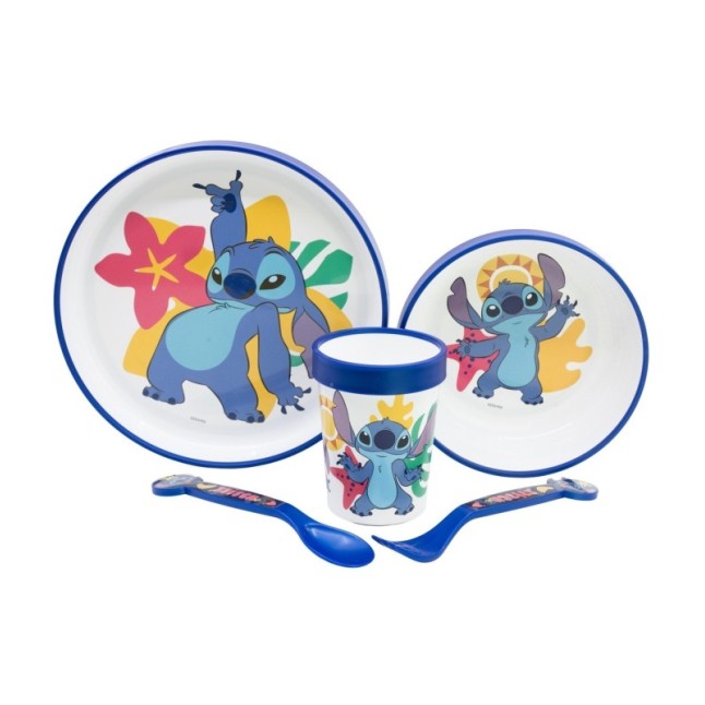 NON SLIP 5 PCS BICOLOR PREMIUM SET (PLATE, BOWL, TUMBLER, CUTLERY) (PLATE, BOWL, TUMBLER, CUTLERY) IN STANDARD BOX STITCH