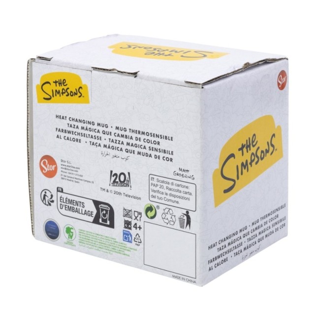 CERAMIC CHANGING COLOR MUG 11 OZ IN GIFT BOX SIMPSONS HOMER