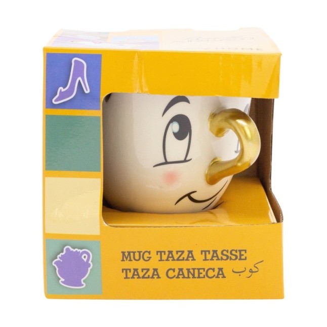 CERAMIC 3D MUG 6 OZ IN GIFT BOX BEAUTY AND THE BEAST CHIP