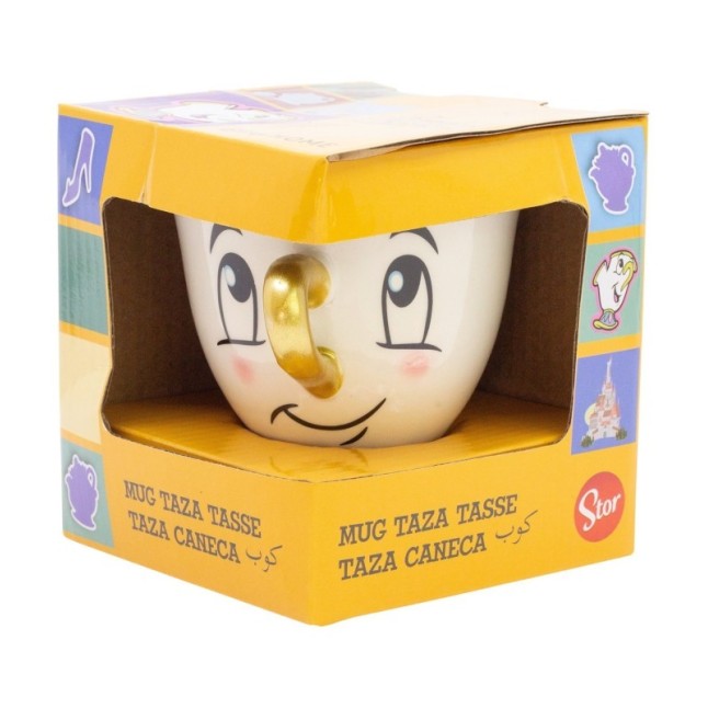 CERAMIC 3D MUG 6 OZ IN GIFT BOX BEAUTY AND THE BEAST CHIP