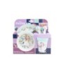 NON SLIP 5 PCS BICOLOR PREMIUM SET (PLATE, BOWL, TUMBLER, CUTLERY) IN STANDARD BOX FROZEN SNOWY TALE