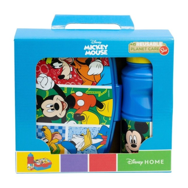 2 PCS BTS SET (SPORT BOTTLE AND SANDWICH BOX) IN GIFT BOX  MICKEY HAS FUN