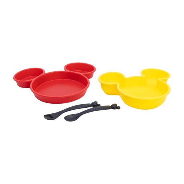 4 PCS CHARACTER KIDS SHAPED PP SET (BOWL, PLATE AND CUTLERY) IN GIFT BOX MICKEY MOUSE TRUE CHAMPIONS