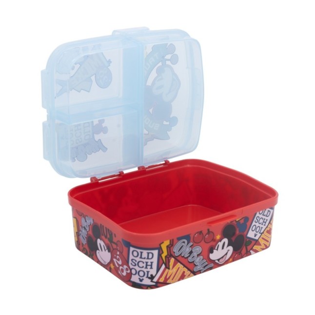 XL MULTI COMPARTMENT RECTANGULAR SANDWICH BOX MICKEY TRUE CHAMPIONS
