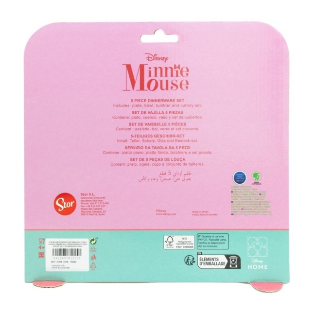 5 PCS EASY SET (PLATE, BOWL, TUMBLER, CUTLERY) (PLATE, BOWL, TUMBLER, CUTLERY) MINNIE BOLD FLORALS