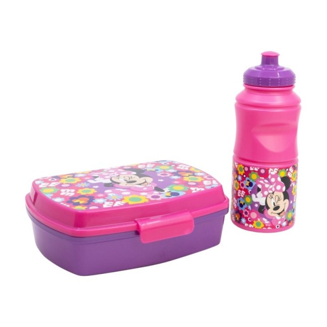 2 PCS BTS SET (SPORT BOTTLE AND SANDWICH BOX) IN GIFT BOX  MINNIE BOLD FLORALS