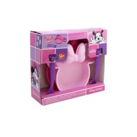 4 PCS CHARACTER KIDS SHAPED PP SET (BOWL, PLATE AND CUTLERY) IN GIFT BOX MINNIE MOUSE SUNSHINE